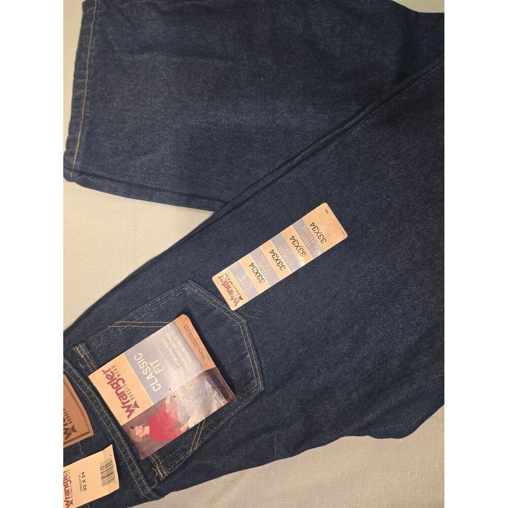 NWT Wrangler Men’s Relaxed Fit Jeans in Dark Blue Denim 33x34